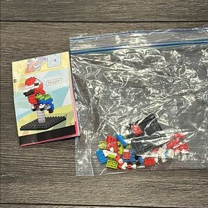 Creative Building Block Set with Red and Blue Pieces